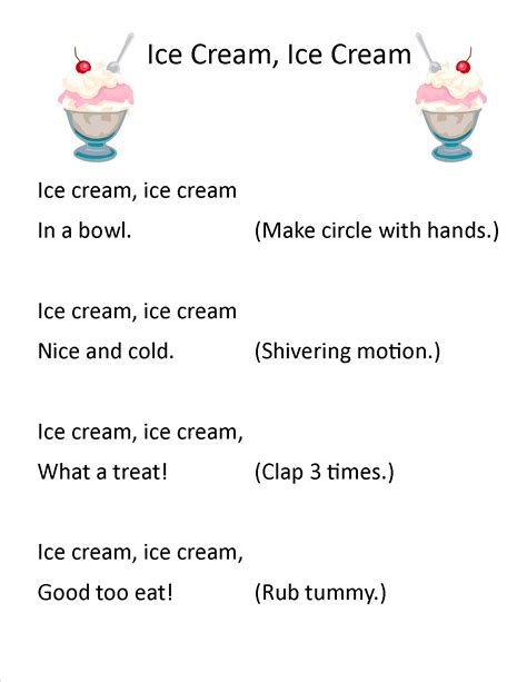 ice cream rhymes